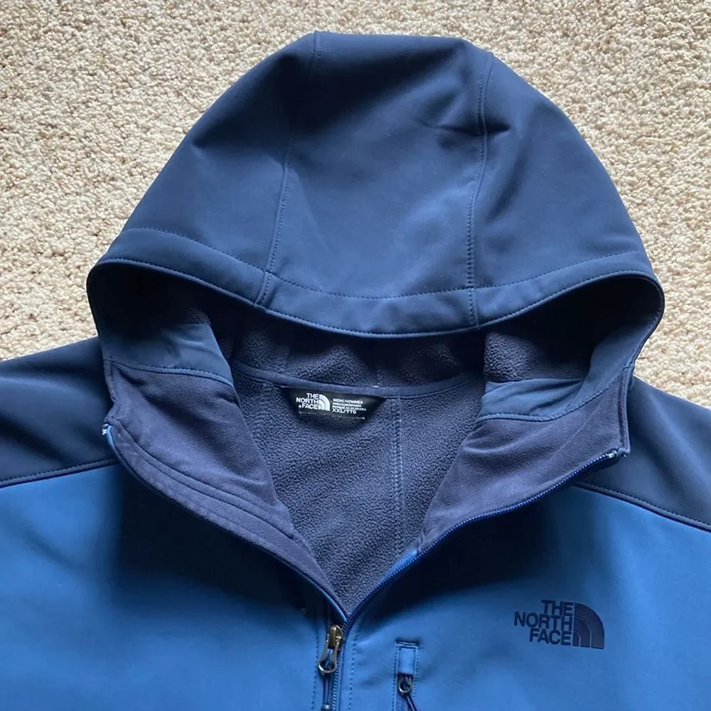 The North Face Men’s Apex Bionic Hoodie Two-Tone Blue Windwall Soft Shell Jacket